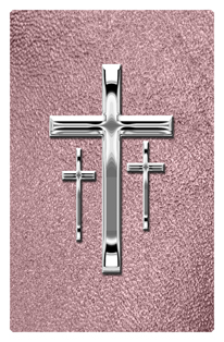 DF35T 517 SL SH OR Silver 3 Crosses Shimmer Orchid Background